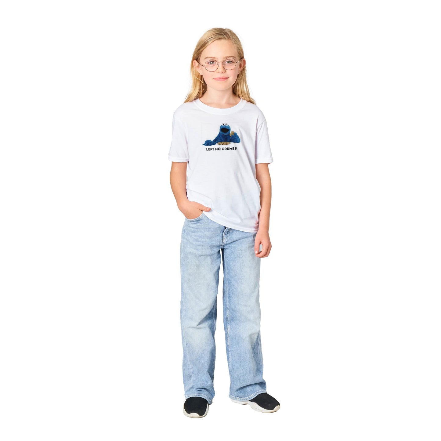 Cookie Monster Left no Crumbs Classic Kids Crewneck T-shirt