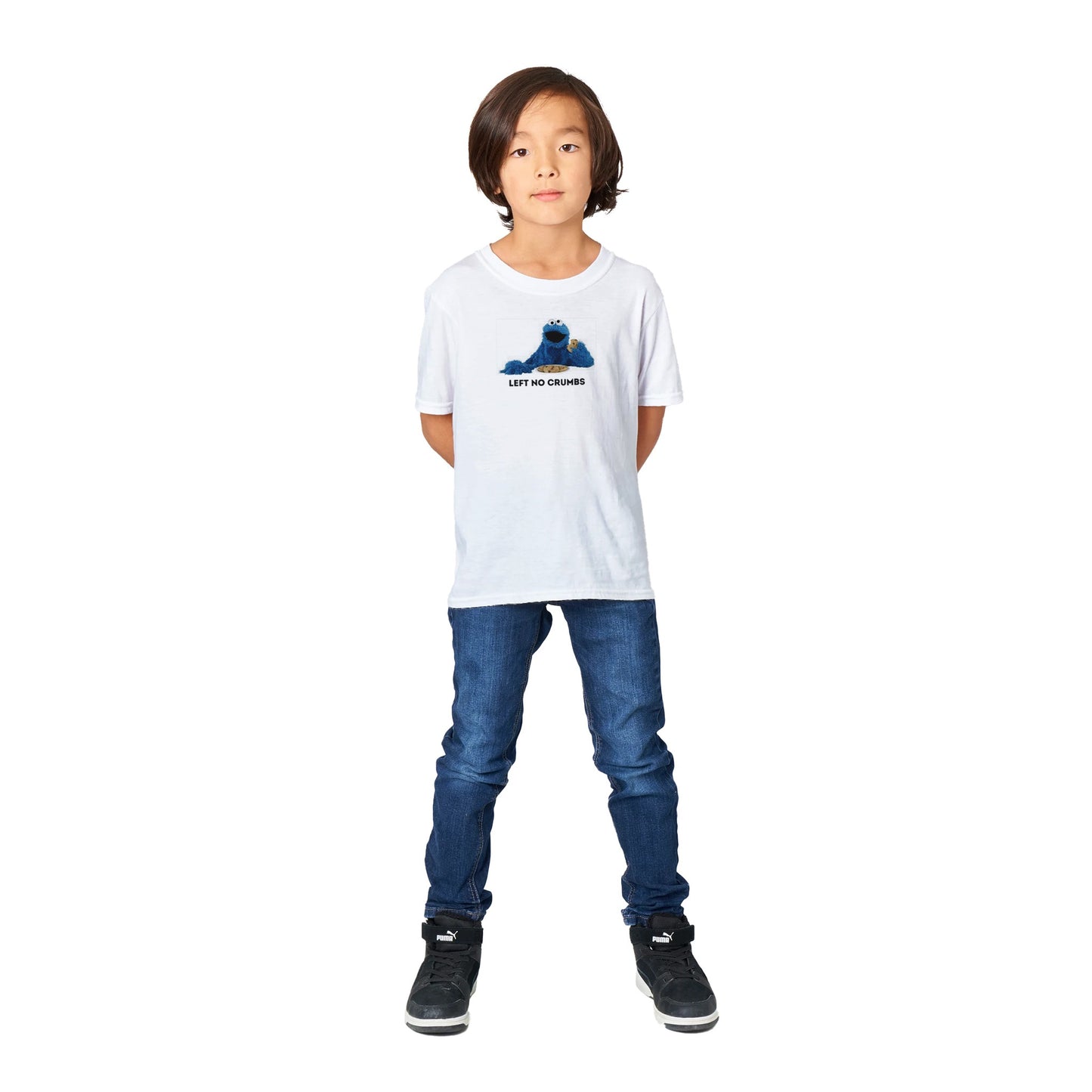 Cookie Monster Left no Crumbs Classic Kids Crewneck T-shirt
