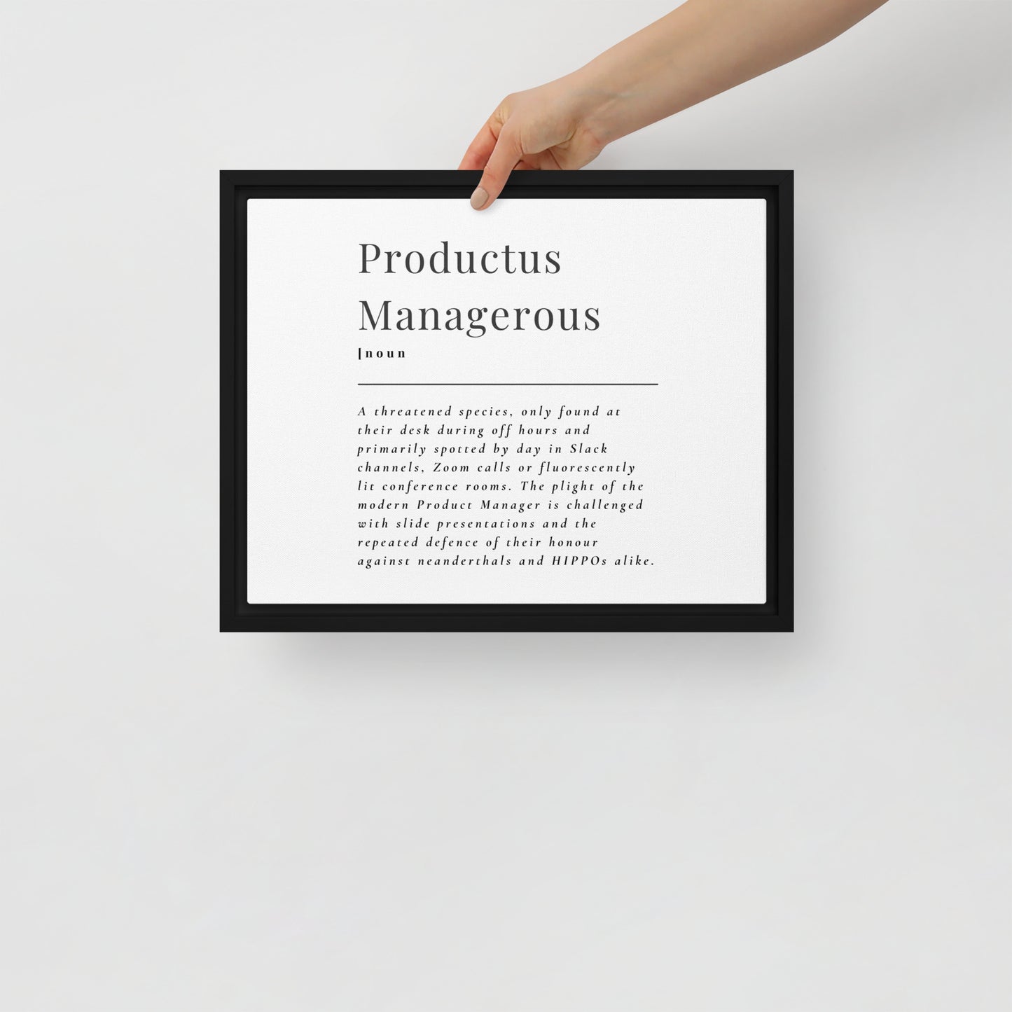 Productus Managerous Framed Canvas Print