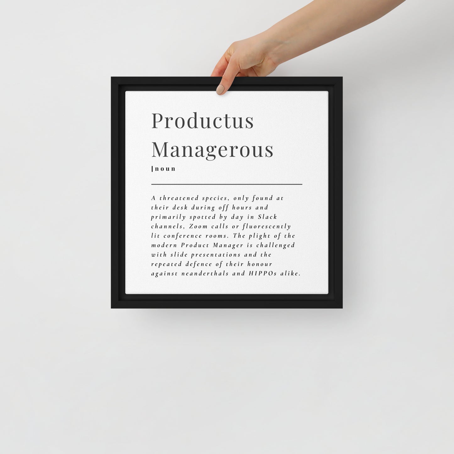 Productus Managerous Framed Canvas Print