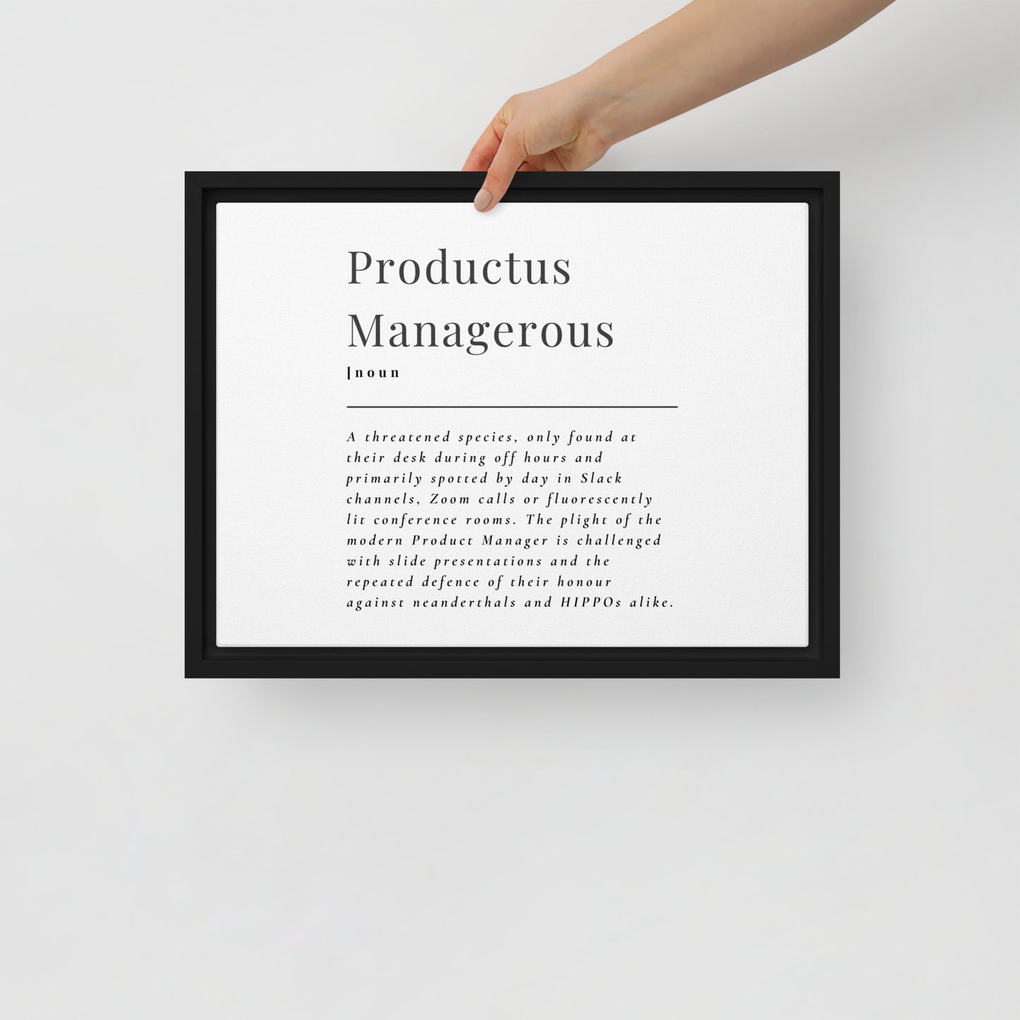 Productus Managerous Framed Canvas Print