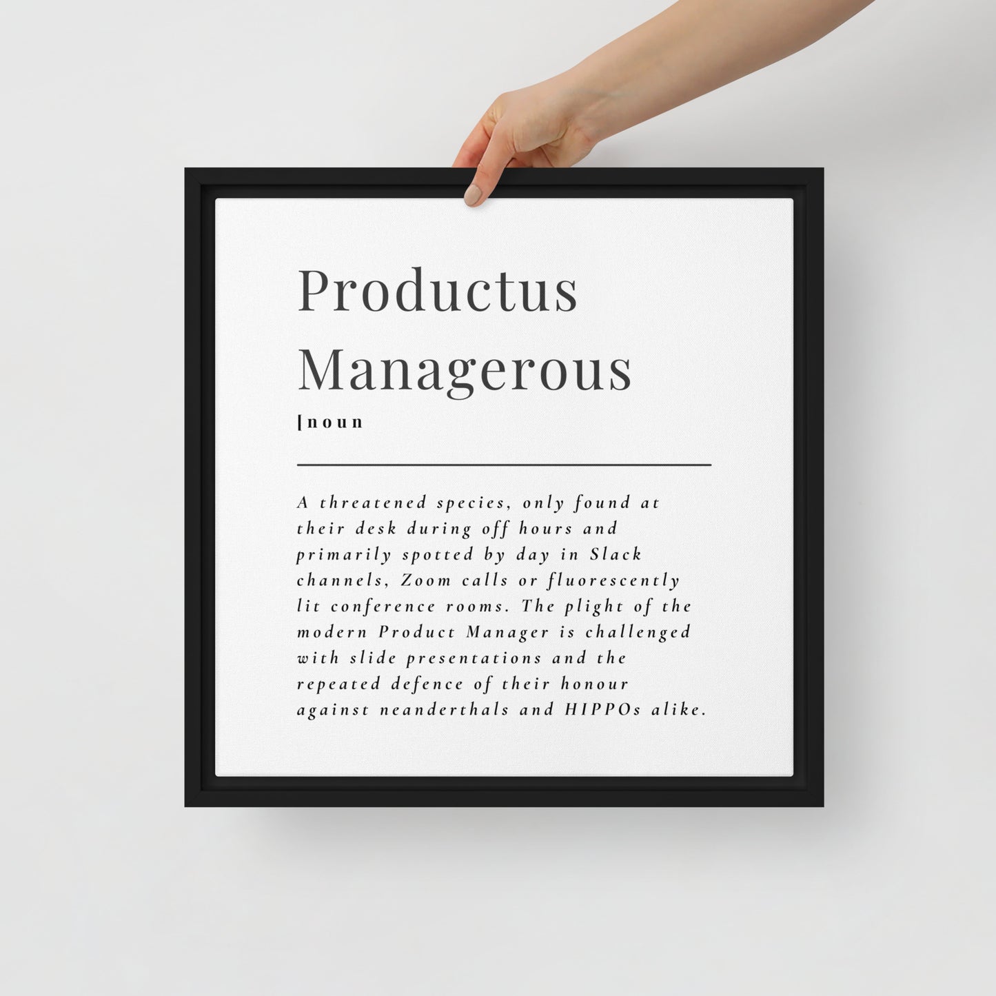 Productus Managerous Framed Canvas Print