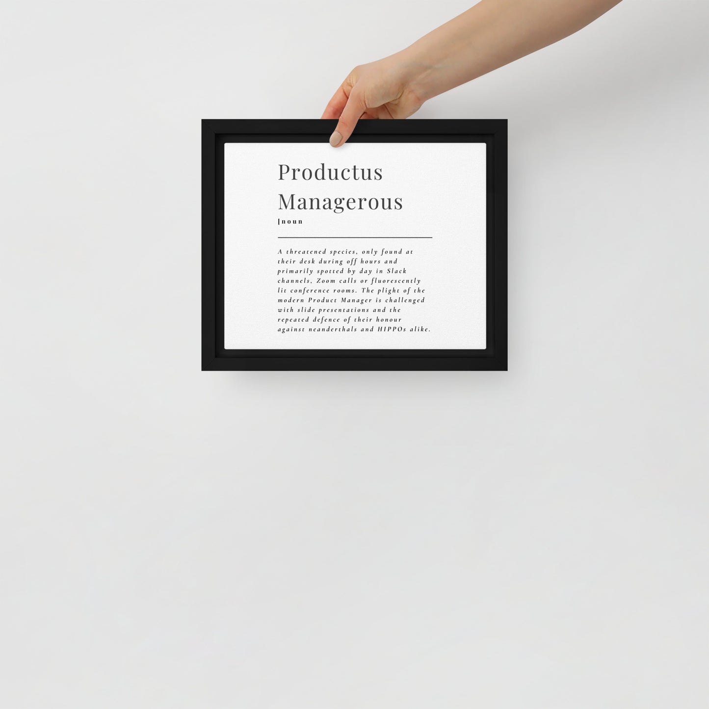 Productus Managerous Framed Canvas Print