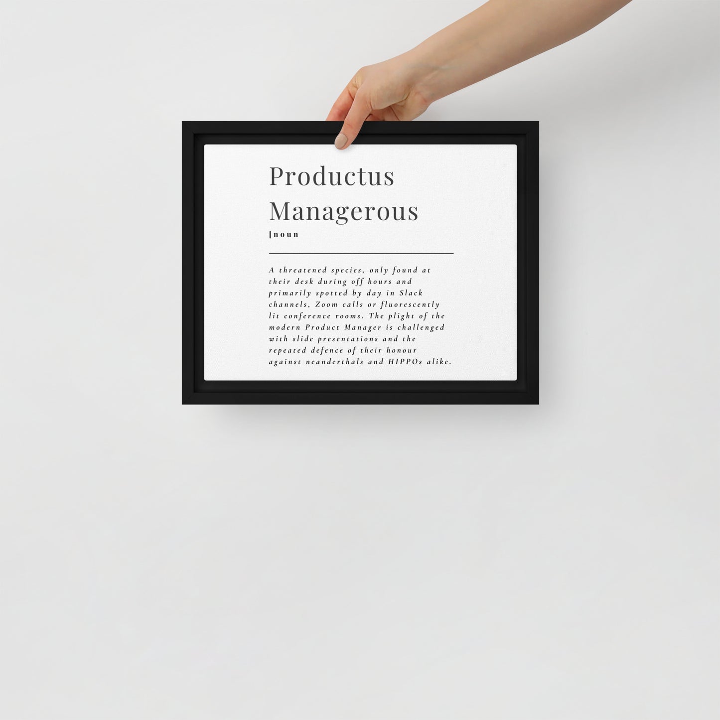 Productus Managerous Framed Canvas Print