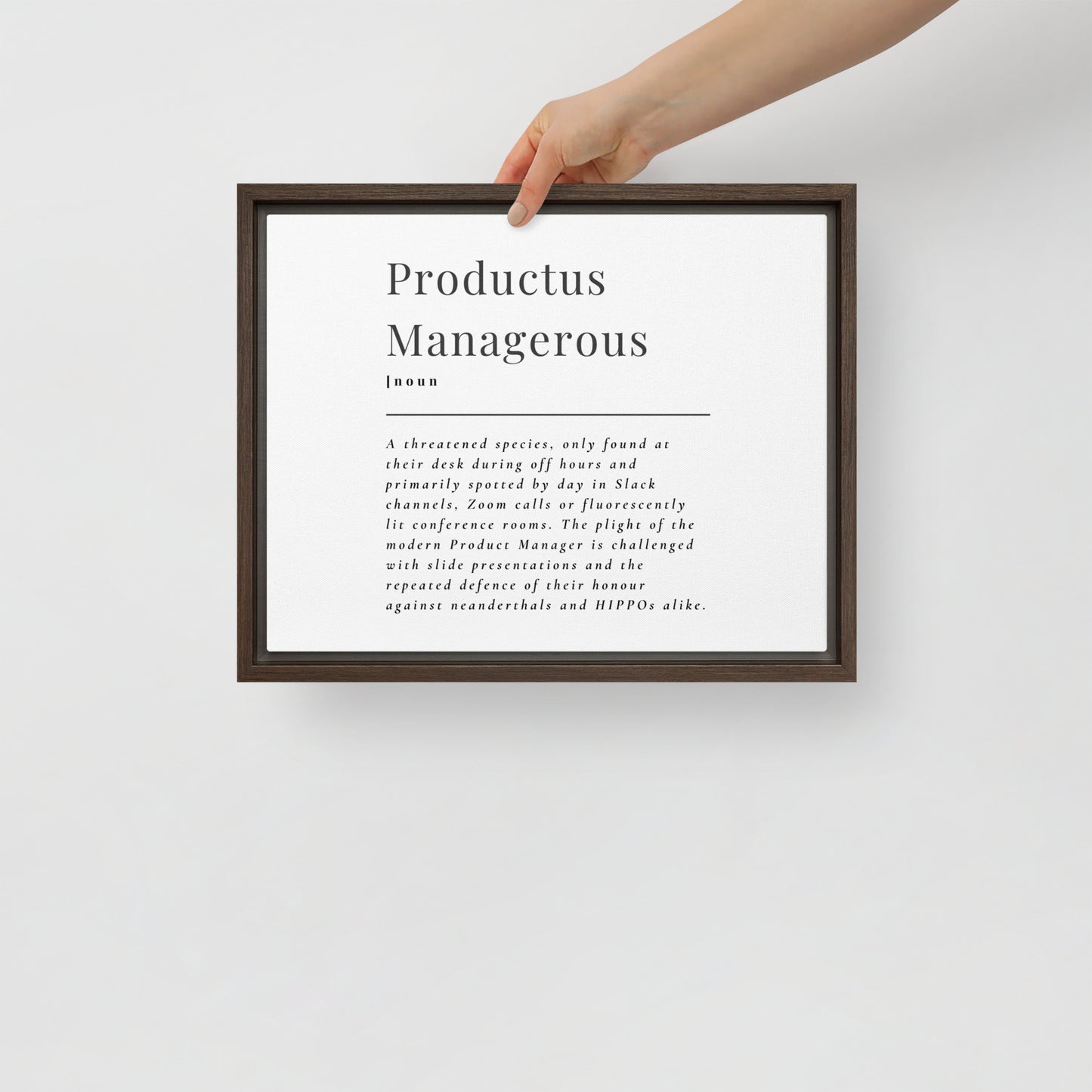 Productus Managerous Framed Canvas Print