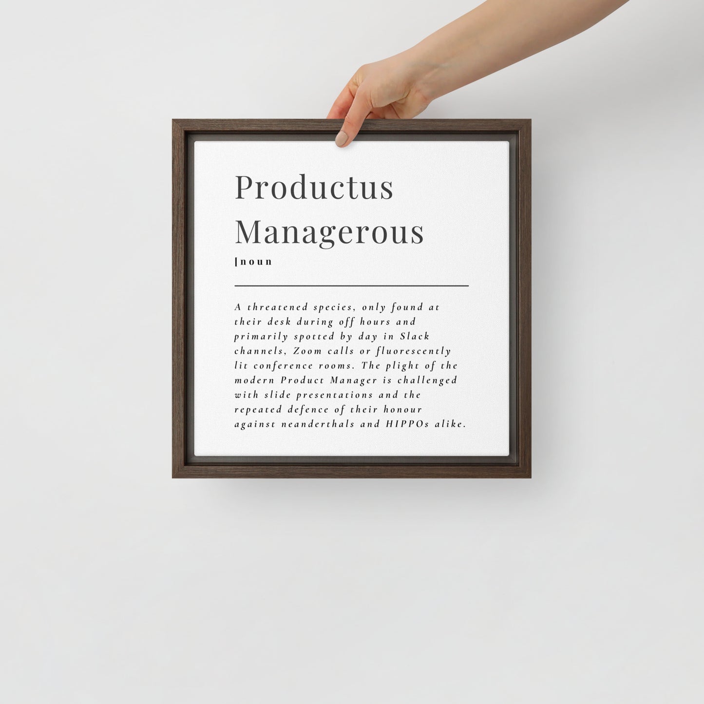 Productus Managerous Framed Canvas Print