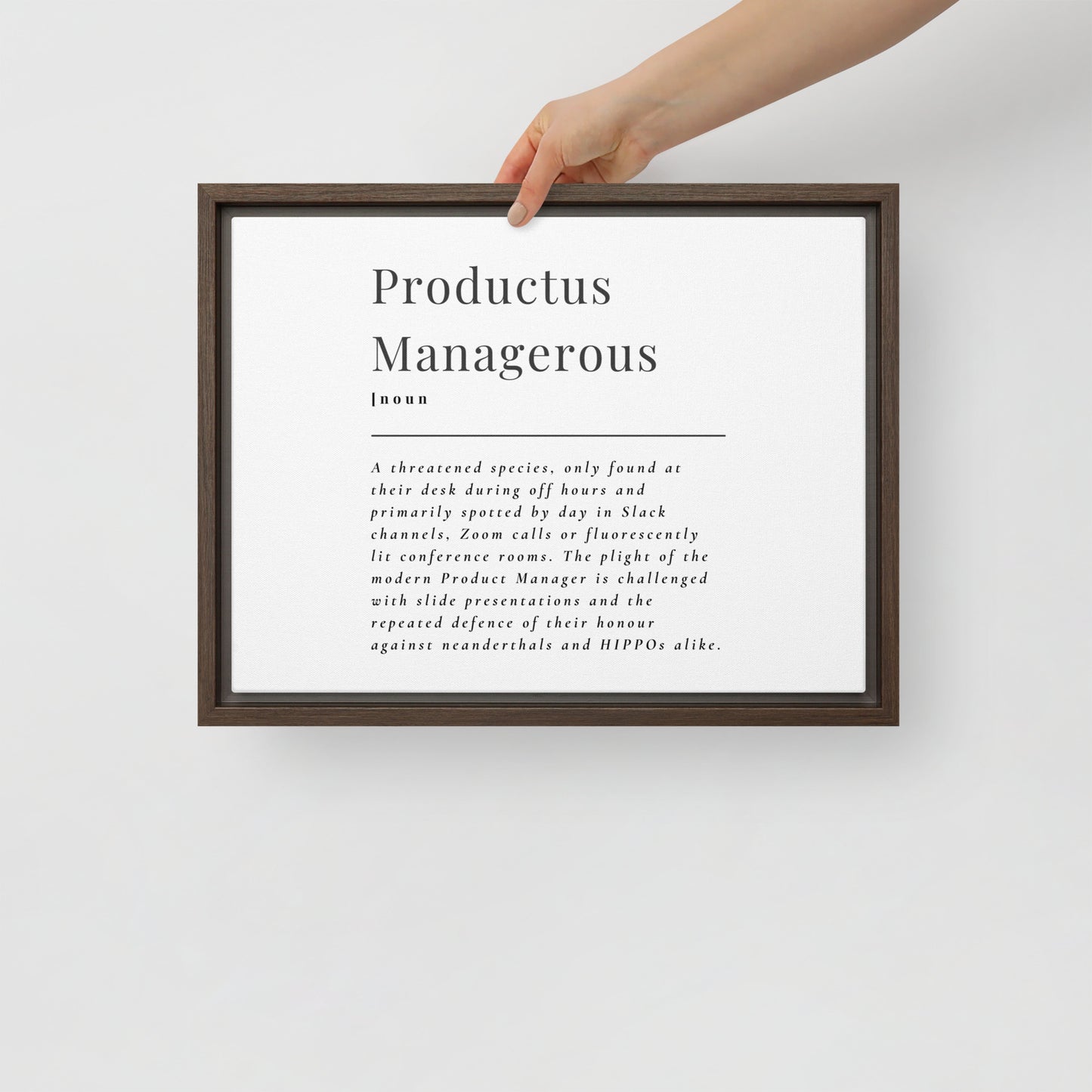 Productus Managerous Framed Canvas Print