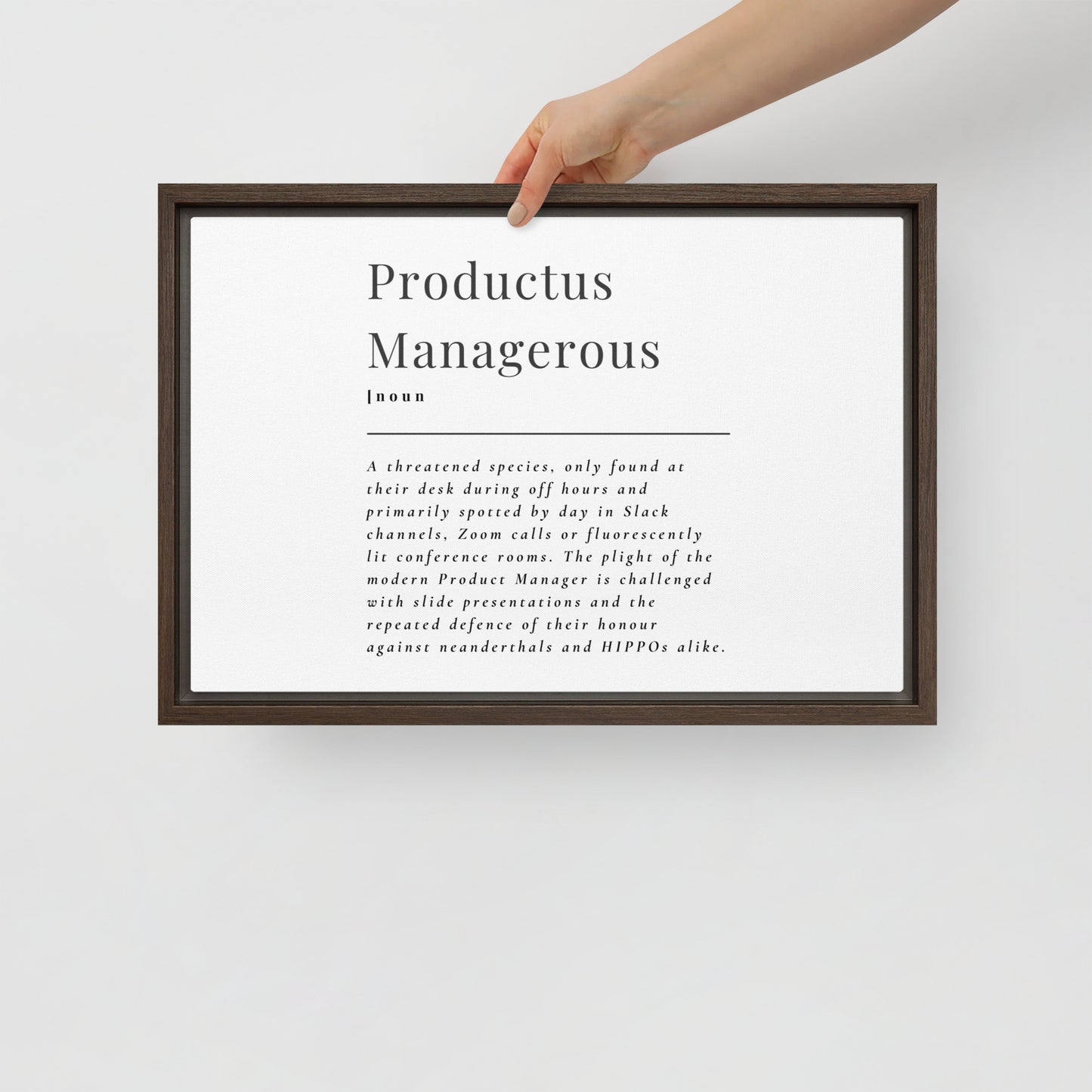 Productus Managerous Framed Canvas Print