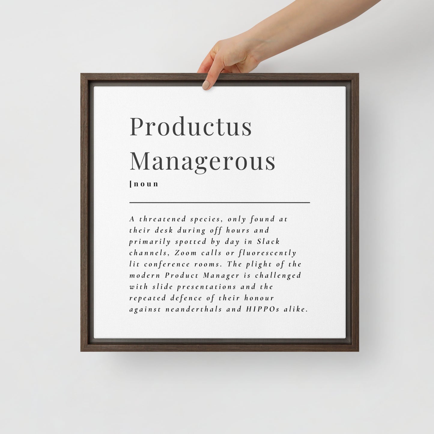 Productus Managerous Framed Canvas Print