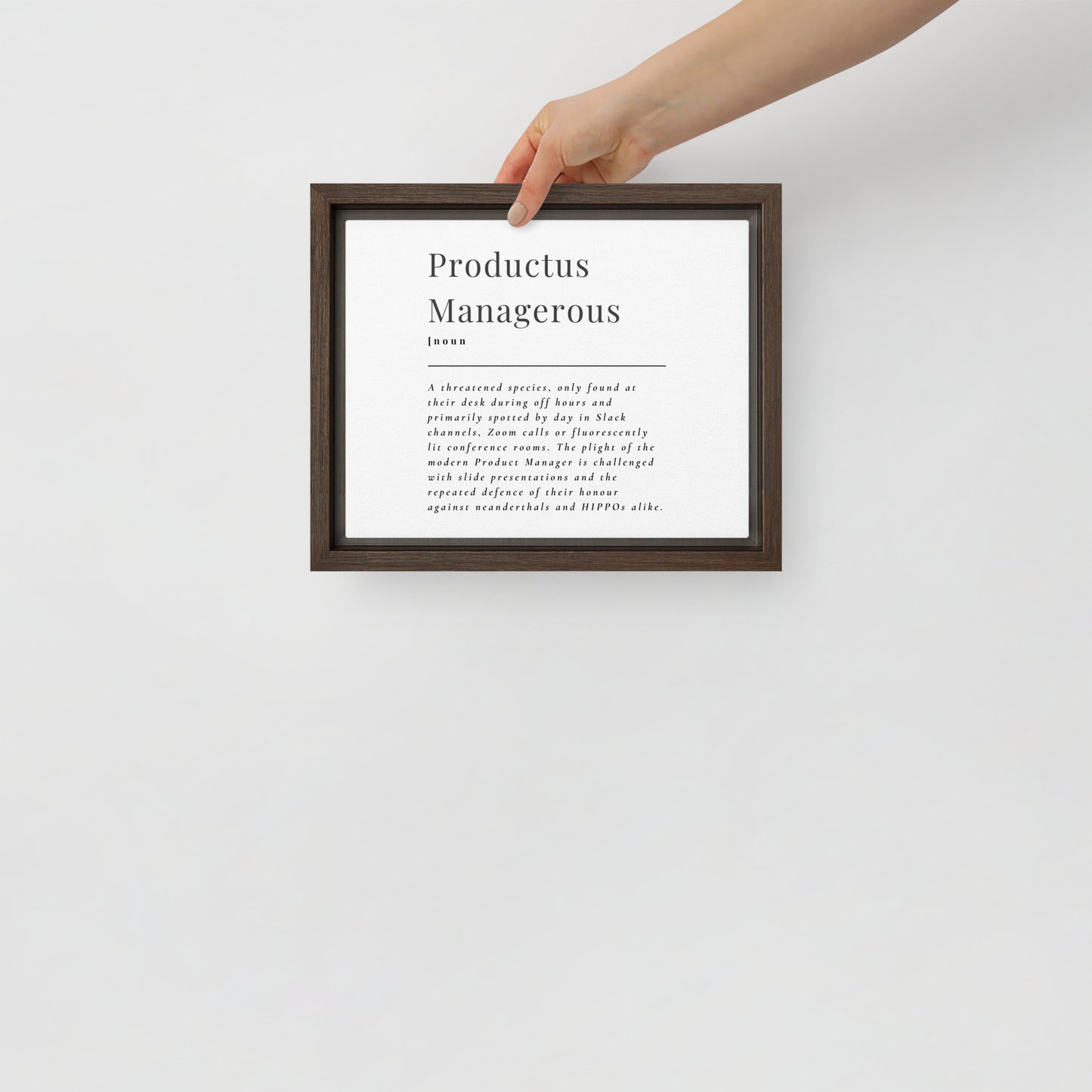 Productus Managerous Framed Canvas Print