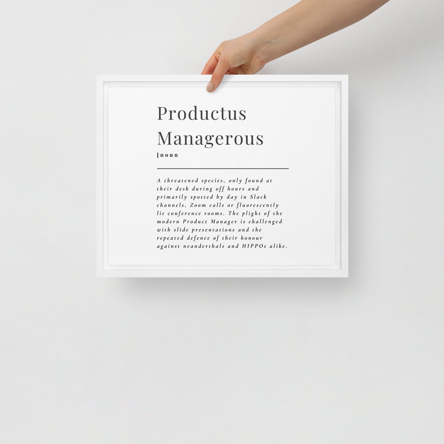 Productus Managerous Framed Canvas Print