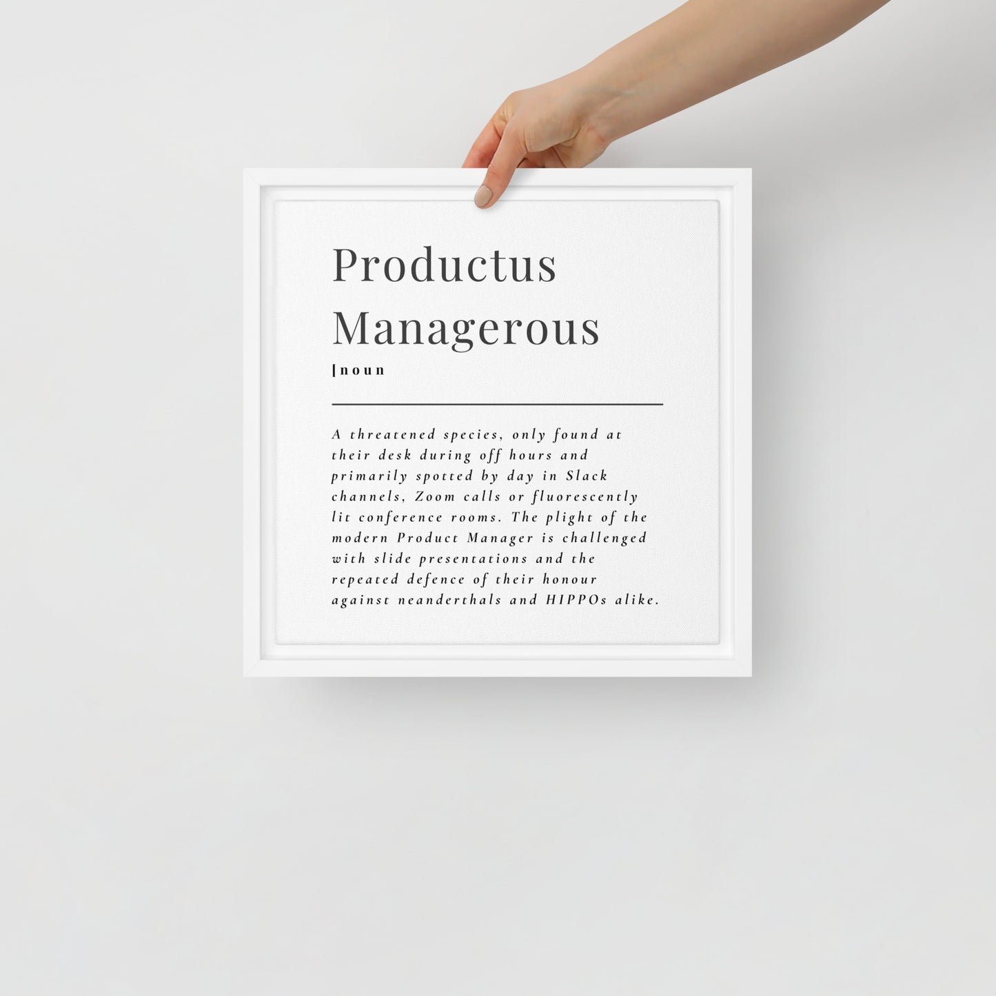 Productus Managerous Framed Canvas Print