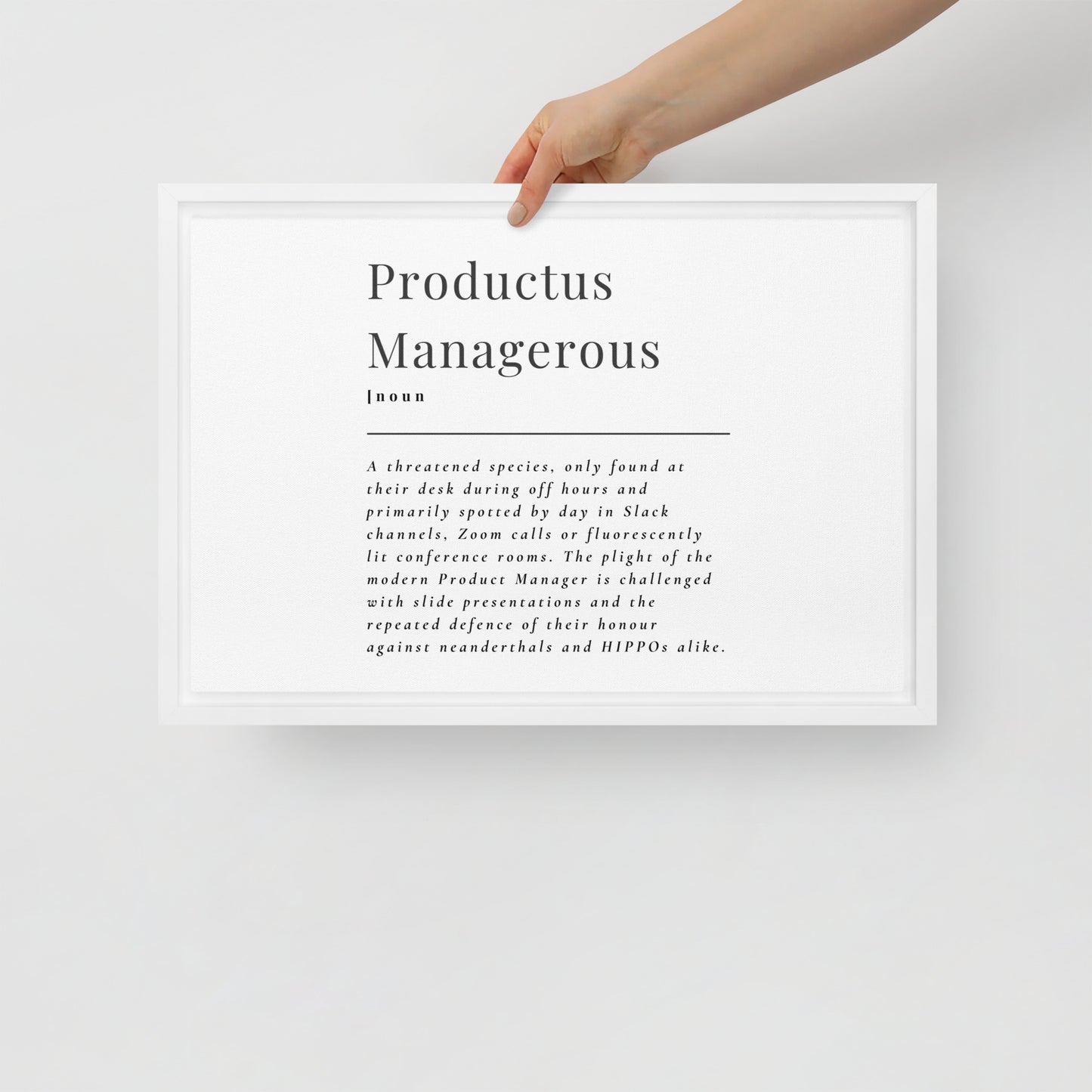 Productus Managerous Framed Canvas Print