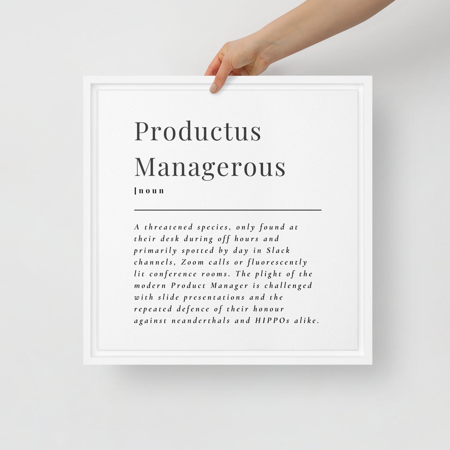 Productus Managerous Framed Canvas Print