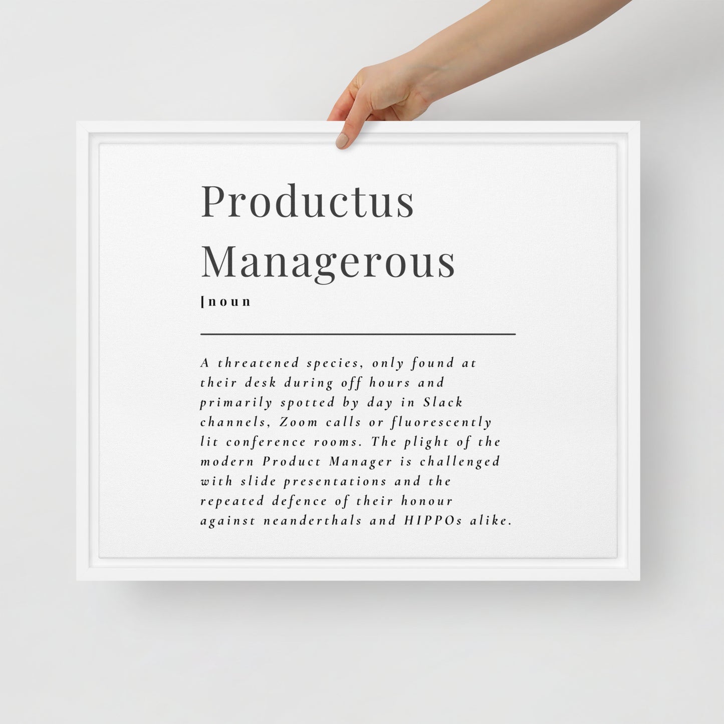 Productus Managerous Framed Canvas Print