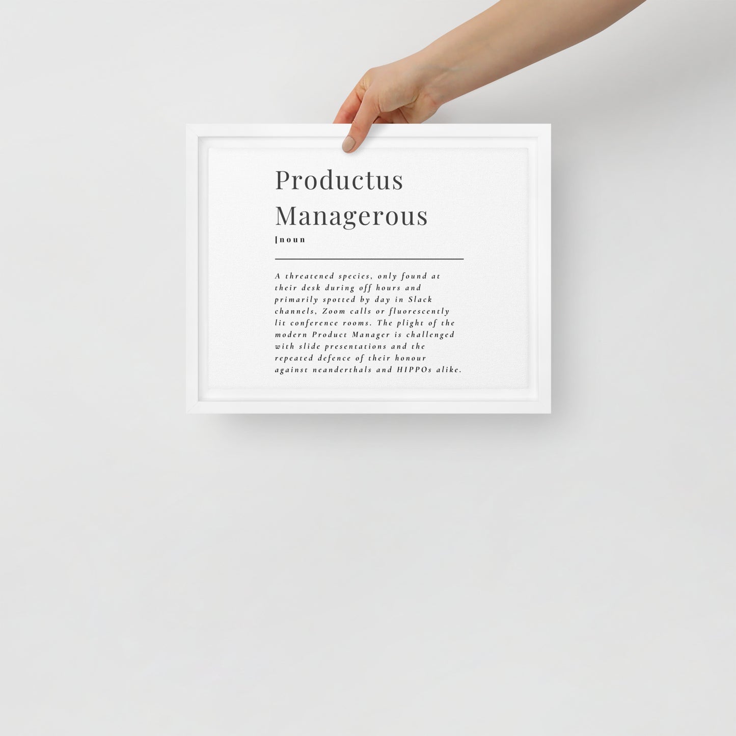 Productus Managerous Framed Canvas Print