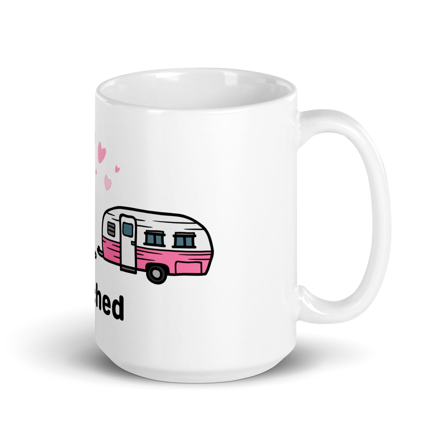 Hitched Trailer White Glossy Mug