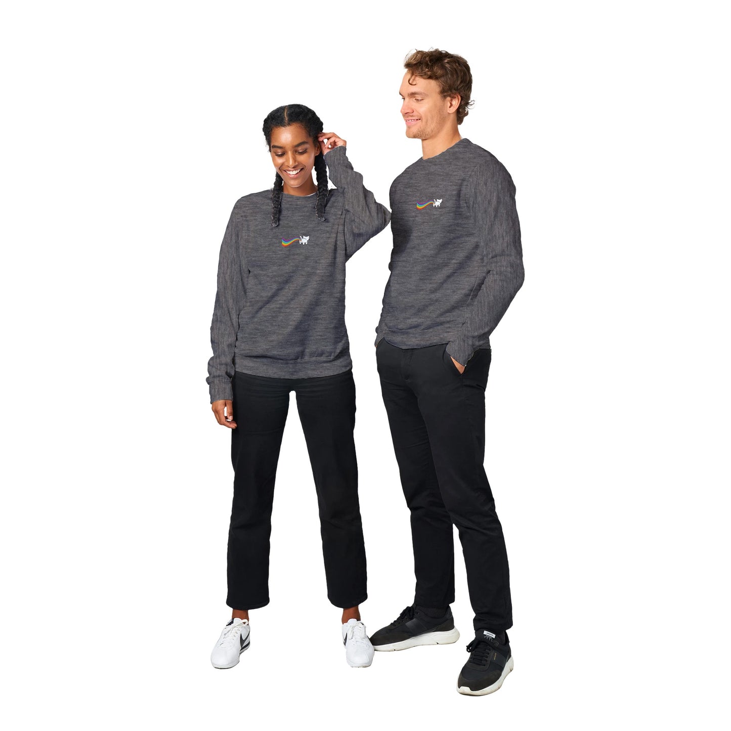 Cat Rainbow Pffttt Premium Unisex Crewneck Sweatshirt