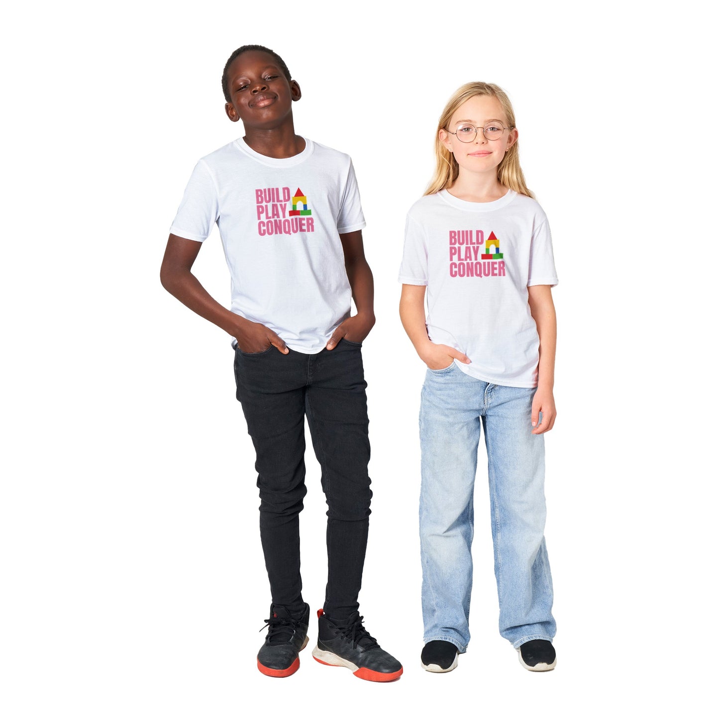 Kids Build Play Conquer Classic T-shirt