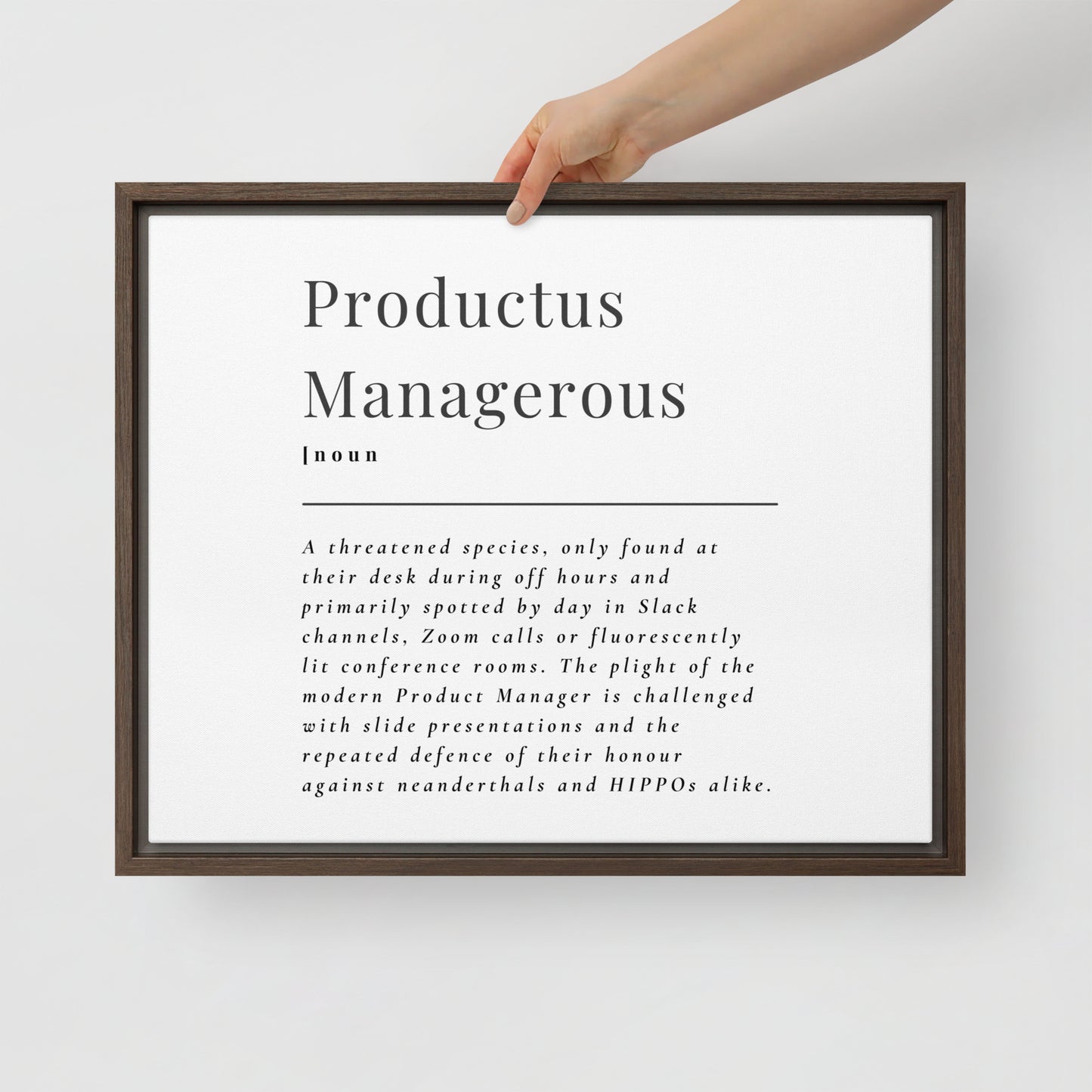 Productus Managerous Framed Canvas Print