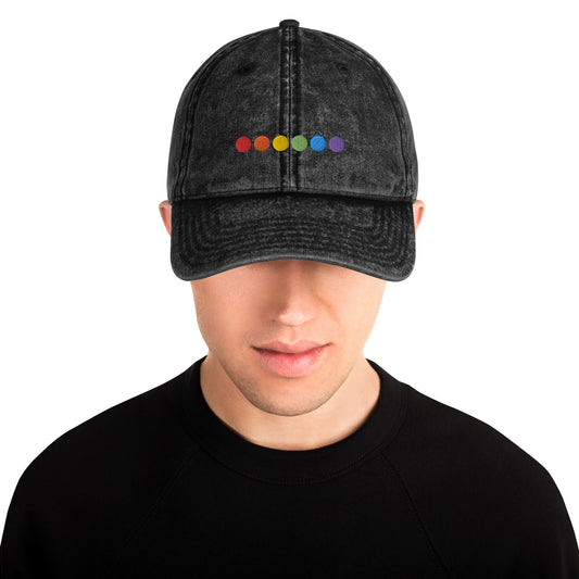 Rainbow Dots Vintage Cotton Twill Cap