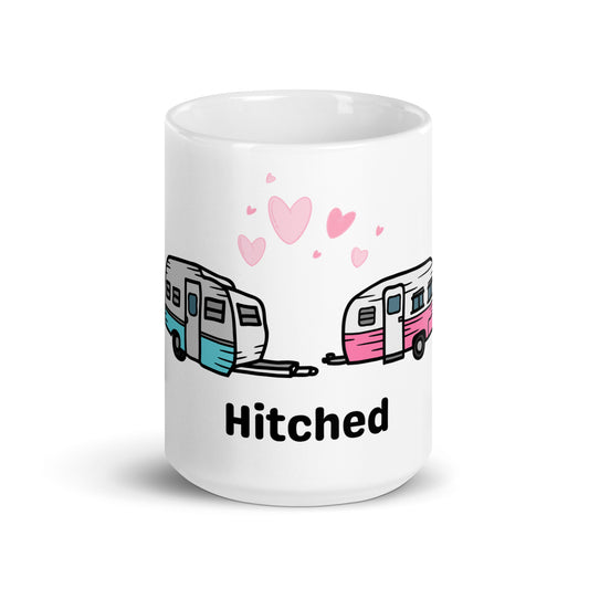 Hitched Trailer White Glossy Mug